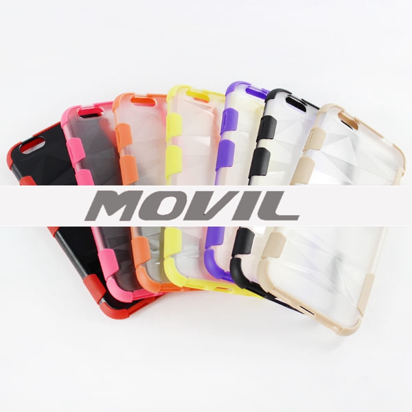 NP-1910 doble color TPU transparente funda para iPhone  6-14